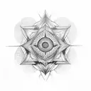 merkaba with half sun tattoo design idea