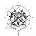 merkaba with half sun tattoo design idea