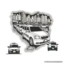 new York city street taxi  full arm sleeve tattoo design idea