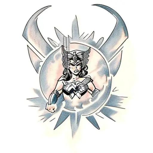 hawkgirl and wonder woman tattoo design idea