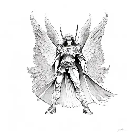 Angel and demon tattoo design idea