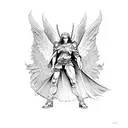 Angel and demon tattoo design idea