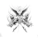 Angel and demon tattoo design idea