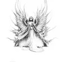 Angel and demon tattoo design idea