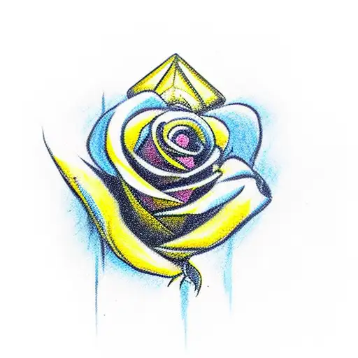Beautifully Broken, yellow rose, arrow and a butterfly  tattoo design idea
