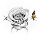 yellow rose, Beautifully Broken, arrow and a butterfly  tattoo design idea