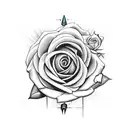 yellow rose, Beautifully Broken, arrow and a butterfly  tattoo design idea