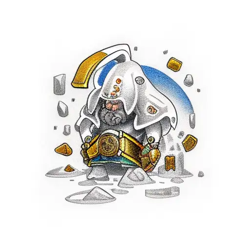dwarf mining gold tattoo design idea