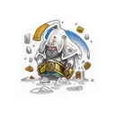 dwarf mining gold tattoo design idea