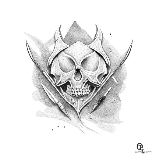 q of spade for hip tattoo design idea