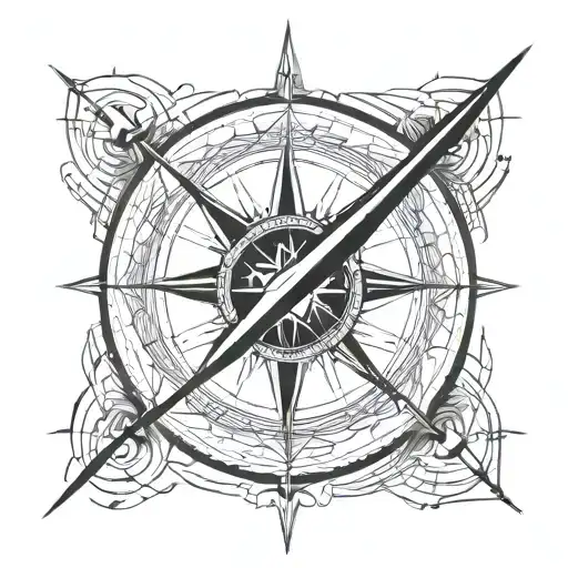 compass with rays of guiding light shining connecting and the saying i use your light to guide the way tattoo design idea