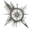 a compass and light rays that says i use your light to find the way  tattoo design idea