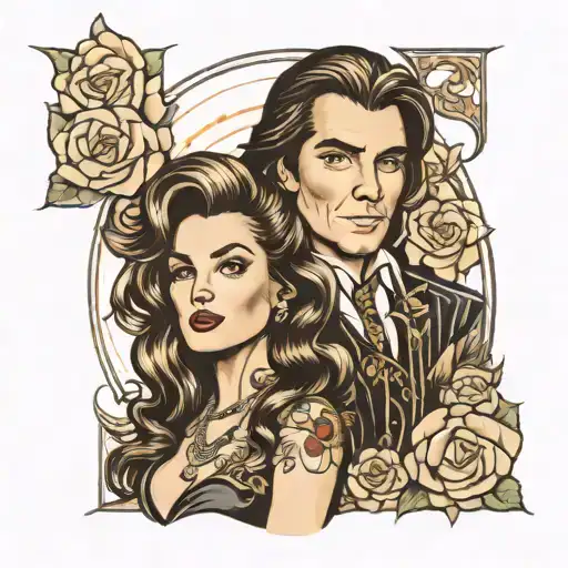 johnnhy cash and june carter tattoo design idea