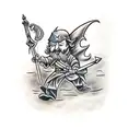 wizard with sword tattoo design idea