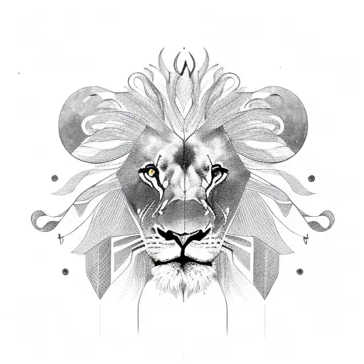 Lion Sagittarius  tattoo design idea