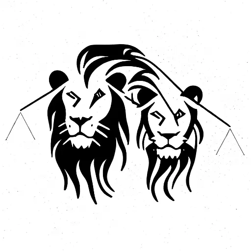 Lion & Sagittarius tattoo design idea