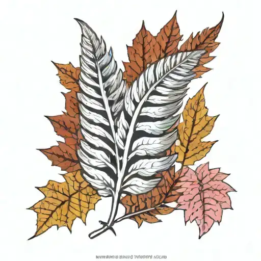 half maple leave half silver fern tattoo design idea