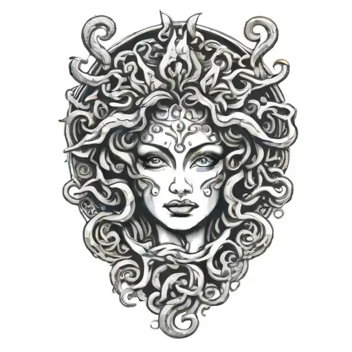 medusa from eyes up tattoo design idea