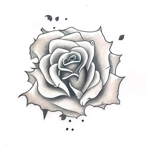 Rose with devil tattoo design idea