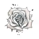 Rose with devil tattoo design idea