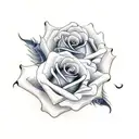 Rose with devil tattoo design idea