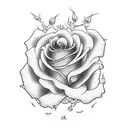 Rose with devil tattoo design idea