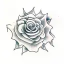 Rose with devil tattoo design idea