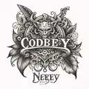 name tattoo design codey with 1998 date of birth tattoo design idea