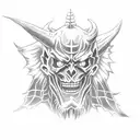 Demon with angel shadow tattoo design idea