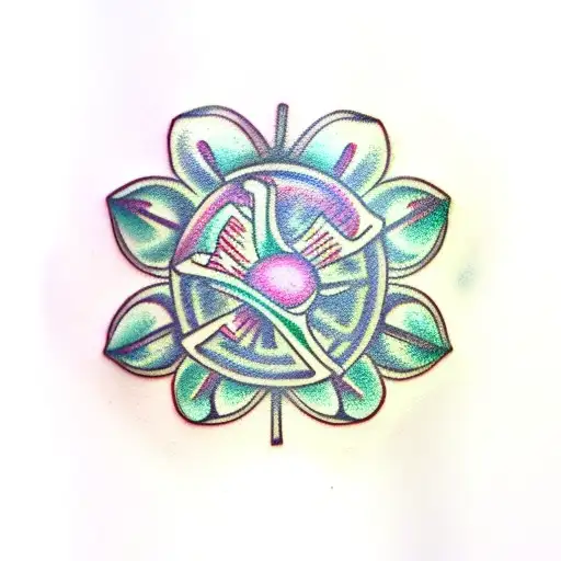 5 leaf clover tattoo design idea