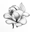 heather flower and lilly flower tattoo design idea