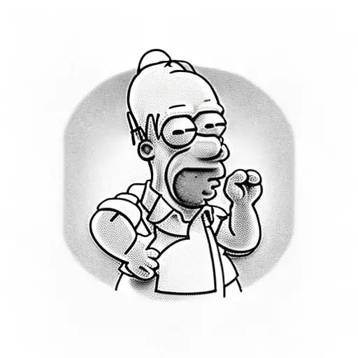 Homer Simpson on his back tattoo design idea