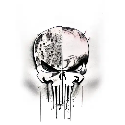Punisher skull tattoo design idea