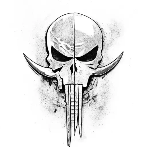 Punisher skull combines with the motorhead logo tattoo design idea