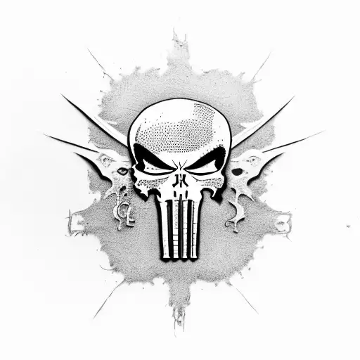 Punisher skull combined with the motorhead logo tattoo design idea