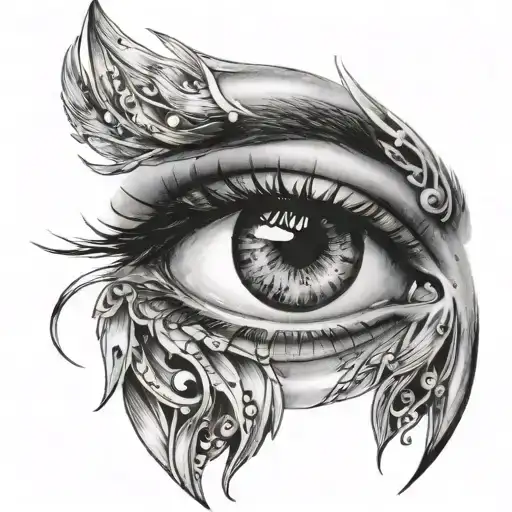 crying eyes tattoo design idea