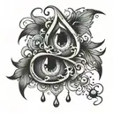 tear drops falling tattoo design idea