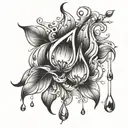 tear drops falling tattoo design idea