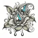 tear drops falling tattoo design idea