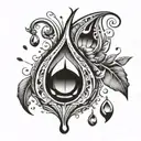 tear drops falling tattoo design idea