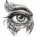 crying eyes tattoo design idea
