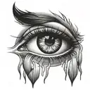 crying eyes tattoo design idea