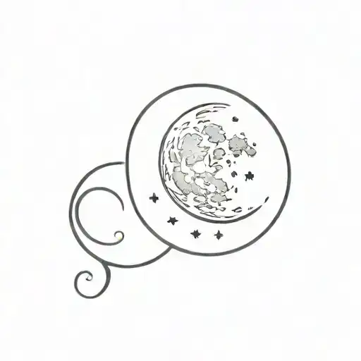 waning gibbous moon tattoo design idea