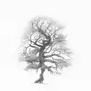 dead tree tattoo design idea