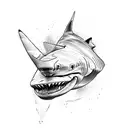 bull shark tattoo design idea