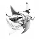 bull shark tattoo design idea