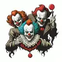 pennywise and captain spaulding  tattoo design idea