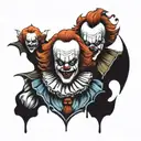 pennywise and captain spaulding  tattoo design idea