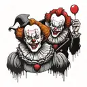 pennywise and captain spaulding  tattoo design idea