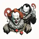 pennywise and captain spaulding  tattoo design idea